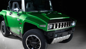 Side and Front View Of Electric Hummer