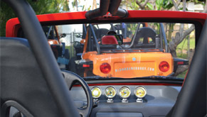 Inside Dash View of Red Dune Buggy