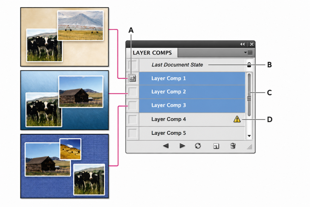 PSD file Layer Comps in Adobe Photoshop